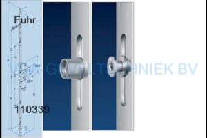 Fuhr 859 meerpuntssluiting 45/92/16/ 2170mm type2 2x padnok/2x rolnok krukbediend