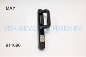 HVN Greep Griff 8047B op 6051ZA Schild  Schuif SKG** Buiten PZ92 mm met kerntrek  Ral9006 zwart