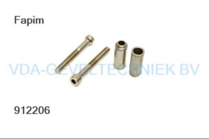 Fapim montage RVS set scharnier  2 x inbusbout M8 x60 / 35-47  2 x 2 delige schroefbus  in plastic zakje. Type 6664FX